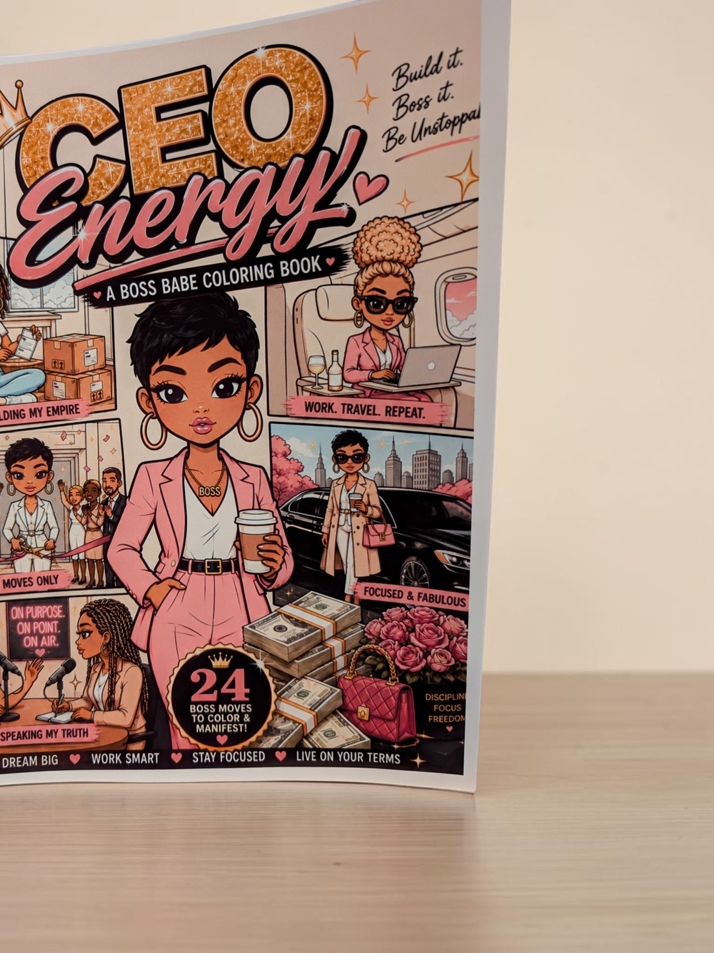 CEO Energy Boss Babe Coloring Book - Pink